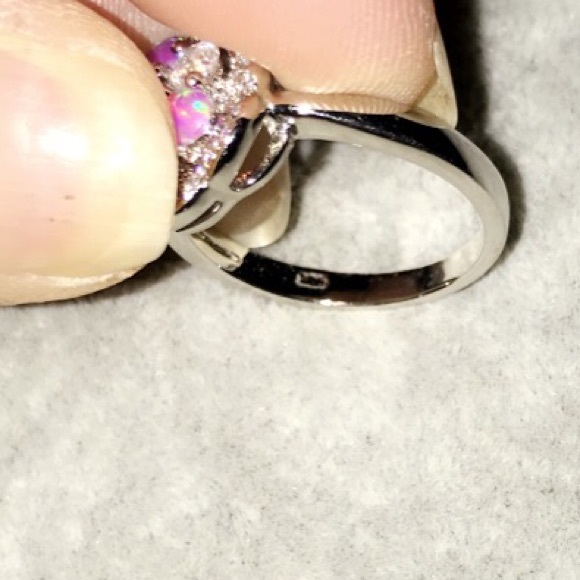 BRAND NEW.925 STERLING WHITE/PINK OPAL RING - Picture 8 of 8